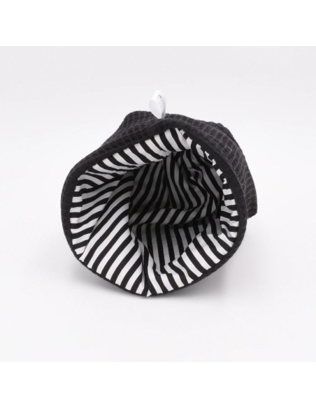 Utensilo "Klassik" (Schwarz-Gestreift) | Körbchen aus Waffelpique | 3 Größen - Design-Elemente