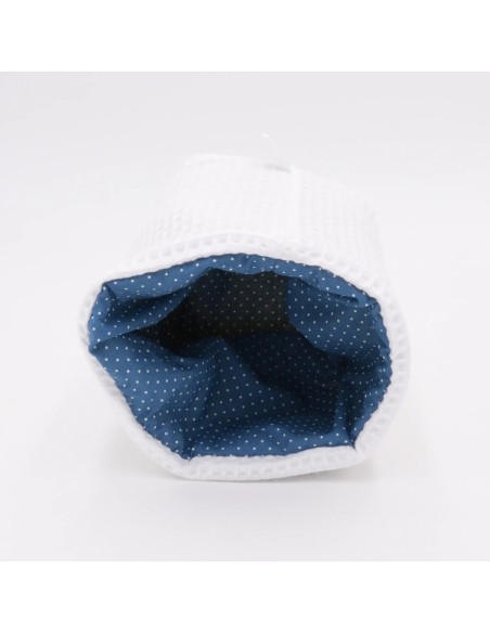 Utensilo "Frischluft" (Weiß-Blau Gepunktet) | Körbchen aus Waffelpique | 3 Größen - Design-Elemente