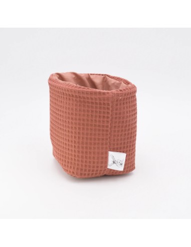 Utensilo "Herzenswärme" (Ziegelrot) | Körbchen aus Waffelpique | 3 Größen - Design-Elemente