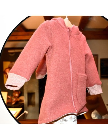 Walkjacke "Mäuseliebe" (Altrosa) mit niedlichem Futter - Detailansicht