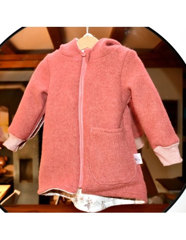 Walkjacke "Mäuseliebe" (Altrosa) mit niedlichem Futter - Verarbeitung im Detail