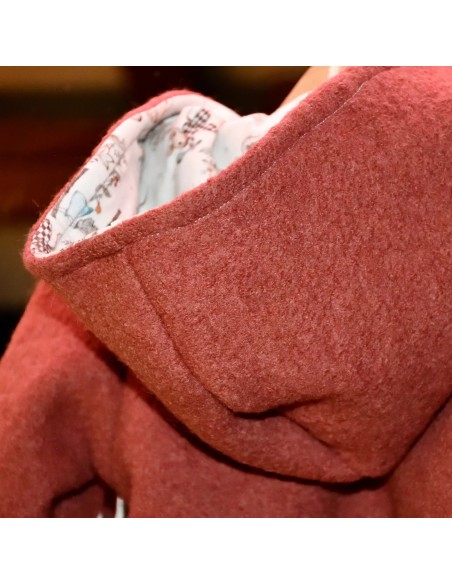 Walkjacke "Mäuseliebe" (Altrosa) mit niedlichem Futter - Weitere Perspektive