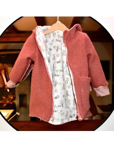 Walkjacke "Mäuseliebe" (Altrosa) mit niedlichem Futter 2