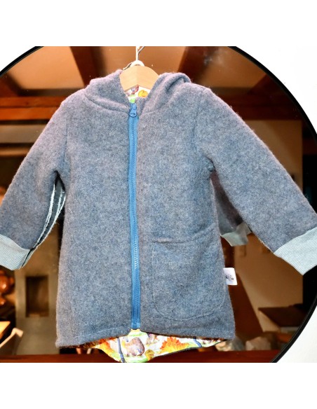 Walkjacke "Dino-Abenteuer" (Blau) mit hübschem Baumwollfutter