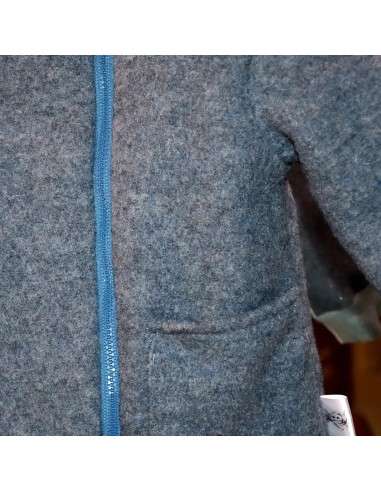 Walkjacke "Dino-Abenteuer" (Blau) mit hübschem Baumwollfutter - Detailansicht