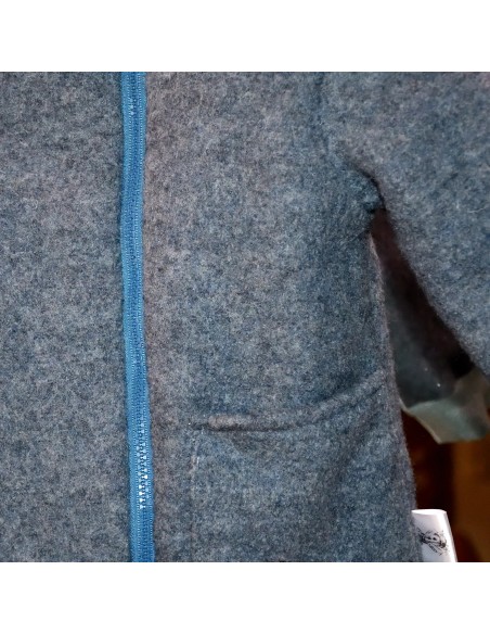 Walkjacke "Dino-Abenteuer" (Blau) mit hübschem Baumwollfutter - Detailansicht