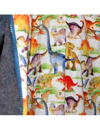 Walkjacke "Dino-Abenteuer" (Blau) mit hübschem Baumwollfutter - Qualitätsmerkmal