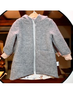 Walkjacke "Gute Nacht" (Grau) mit süßem Baumwollfutter