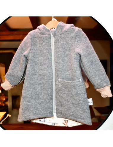 Walkjacke "Gute Nacht" (Grau) mit süßem Baumwollfutter - Detailansicht