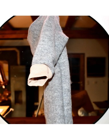 Walkjacke "Gute Nacht" (Grau) mit süßem Baumwollfutter - Verarbeitung im Detail