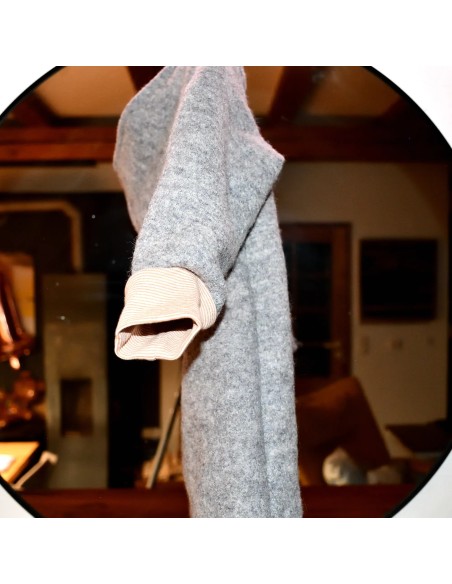 Walkjacke "Gute Nacht" (Grau) mit süßem Baumwollfutter - Verarbeitung im Detail