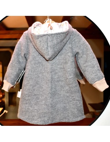 Walkjacke "Gute Nacht" (Grau) mit süßem Baumwollfutter - Stoffstruktur und Material