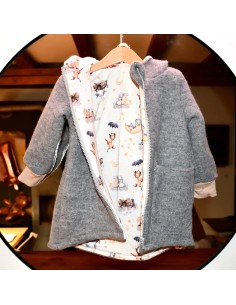 Walkjacke "Gute Nacht" (Grau) mit süßem Baumwollfutter 2