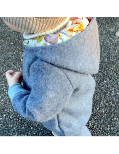 Wollwalk Overall "Dino-Abenteuer" (Blau) mit hübschem Baumwollfutter