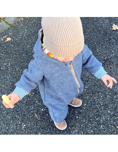 Wollwalk Overall "Dino-Abenteuer" (Blau) mit hübschem Baumwollfutter - Variante 18