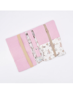 Windeltasche "Mäusetanz" (Rosa) | Waffelpique & Baumwolle 2
