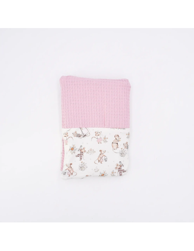 Windeltasche "Mäusetanz" (Rosa) | Waffelpique & Baumwolle - Praktisch im Alltag