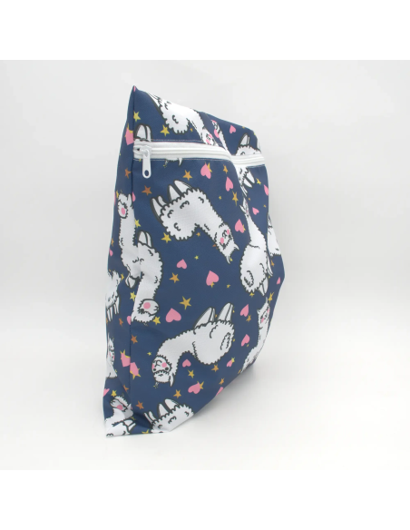 Wetbag "Lama-Liebe" Marineblau | Wasserabweisende Nasstasche - Praktisch im Alltag