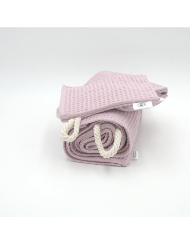 Handtuch & Duschhandtuch "Waffelpique" Altrosa | Personalisiert (Set & Einzeln) - Detailansicht