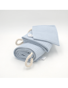 Handtuch & Duschhandtuch "Waffelpique" Babyblau | Personalisiert (Set & Einzeln)
