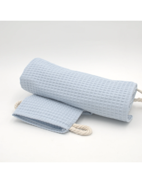 Handtuch & Duschhandtuch "Waffelpique" Babyblau | Personalisiert (Set & Einzeln) - Weitere Perspektive