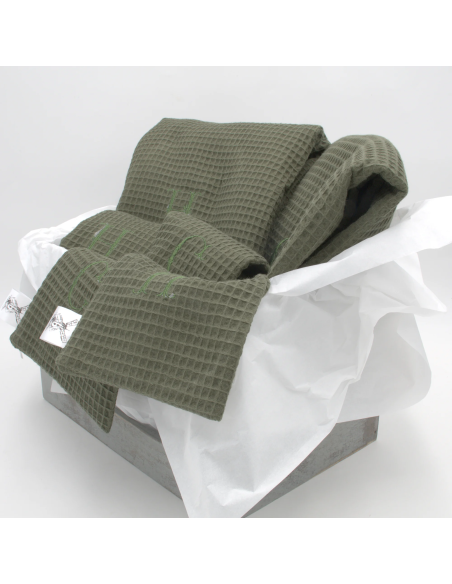Handtuch & Duschhandtuch "Waffelpique" Grün | Personalisiert (Set & Einzeln) - Qualitätsmerkmal