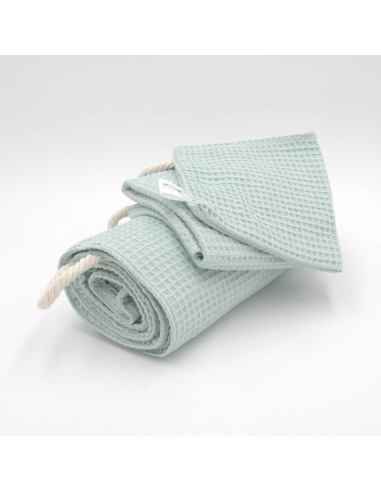 Handtuch & Duschhandtuch "Waffelpique" Mint | Personalisiert (Set & Einzeln) - Detailansicht