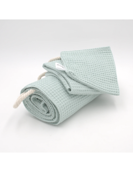 Handtuch & Duschhandtuch "Waffelpique" Mint | Personalisiert (Set & Einzeln) - Detailansicht