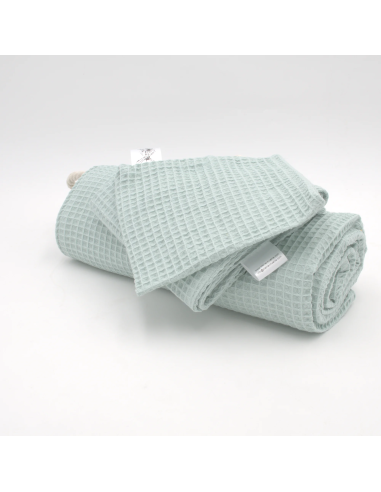 Handtuch & Duschhandtuch "Waffelpique" Mint | Personalisiert (Set & Einzeln) - Verarbeitung im Detail
