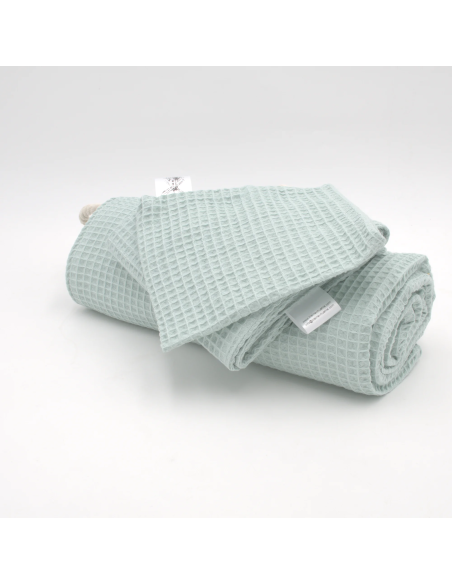 Handtuch & Duschhandtuch "Waffelpique" Mint | Personalisiert (Set & Einzeln) - Verarbeitung im Detail