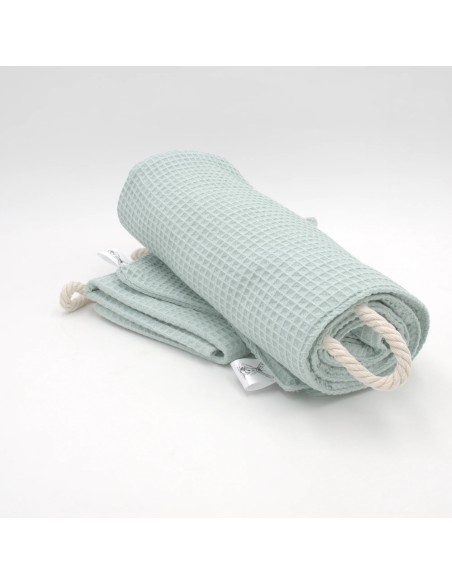Handtuch & Duschhandtuch "Waffelpique" Mint | Personalisiert (Set & Einzeln) - Nahaufnahme