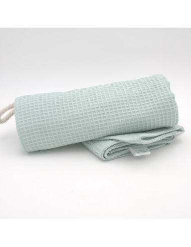 Handtuch & Duschhandtuch "Waffelpique" Mint | Personalisiert (Set & Einzeln) - Seitenansicht