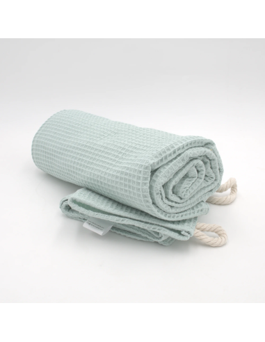 Handtuch & Duschhandtuch "Waffelpique" Mint | Personalisiert (Set & Einzeln) - Farbwirkung