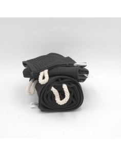 Handtuch & Duschhandtuch "Waffelpique" Schwarz | Personalisiert (Set & Einzeln)