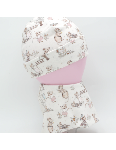 Beanie & Schlupfschal 'Kleine Mäuse' - Verarbeitung im Detail