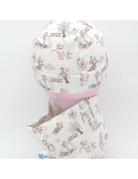 Beanie & Schlupfschal 'Kleine Mäuse' - Weitere Perspektive