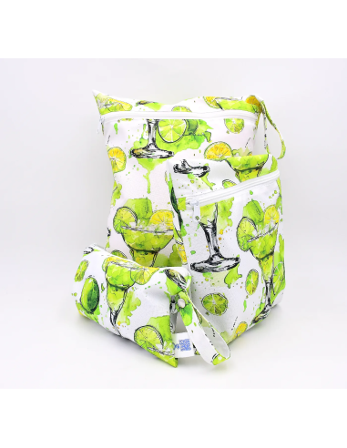 Wetbag 'Limetten-Spritz' | Die wasserabweisende Nasstasche mit Sommer-Motiv - Detailansicht