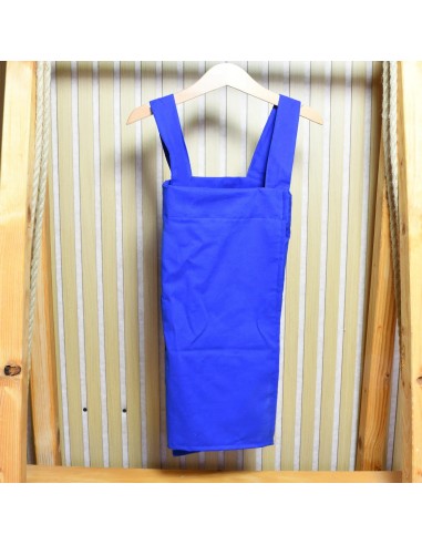 Blaue Kinderschürze 'Klein & Fein' | Japanischer Stil, mit Namen - Rückansicht