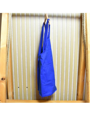 Blaue Kinderschürze 'Blaubeerzeit' | Latzschürze mit Namen - Rückansicht