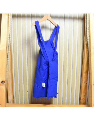 Blaue Kinderschürze 'Blaubeerzeit' | Latzschürze mit Namen - Nahaufnahme