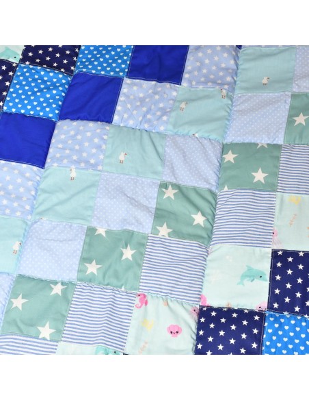Patchwork Krabbeldecke 'Kuschelvergnügen' | personalisierbar - Praktisch im Alltag