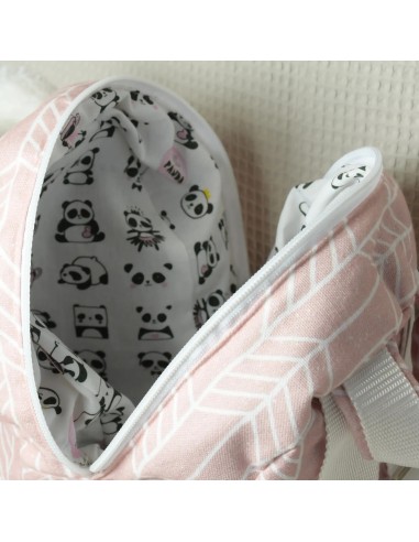Süßer Kinderrucksack 'rosa Panda' | personalisierbar & ergonomisch - Verarbeitung im Detail